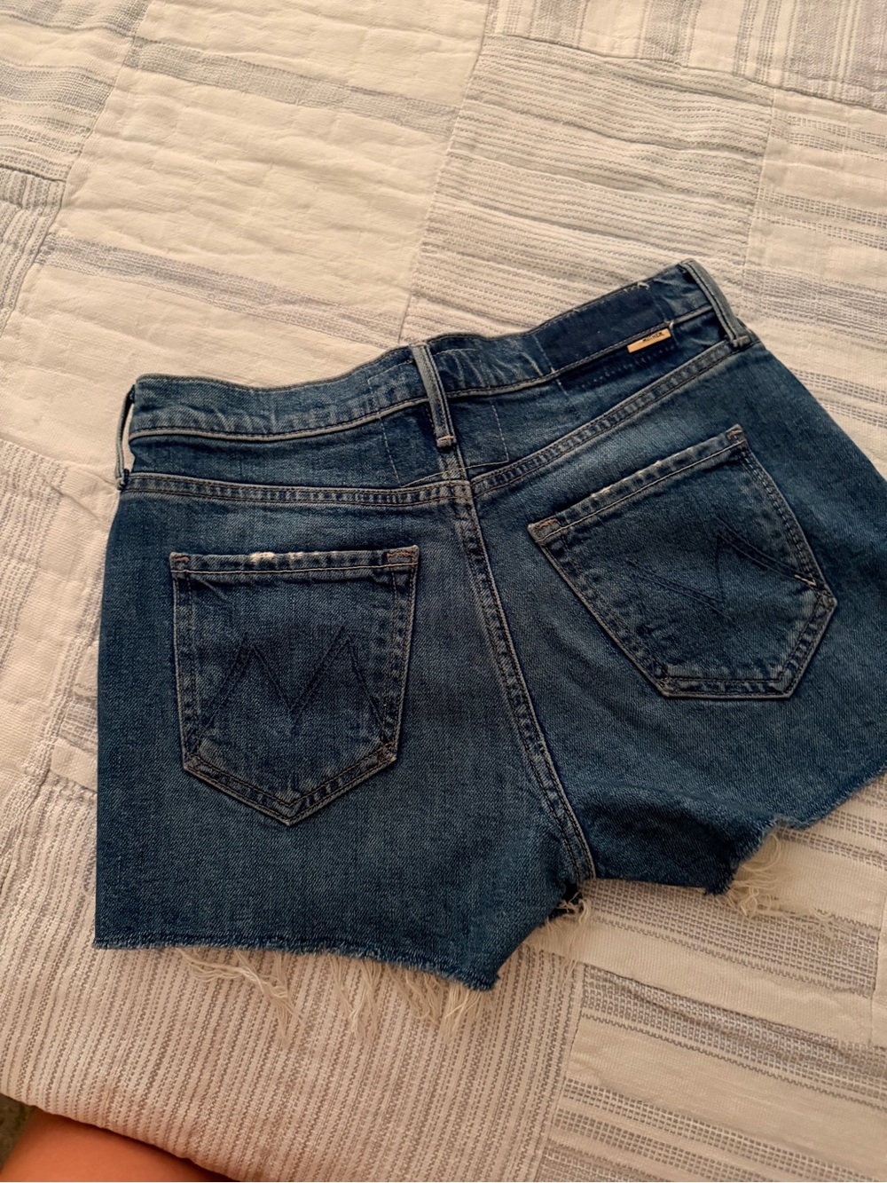 Mother Classic Dark Blue Denim Cutoff Shorts - Women
